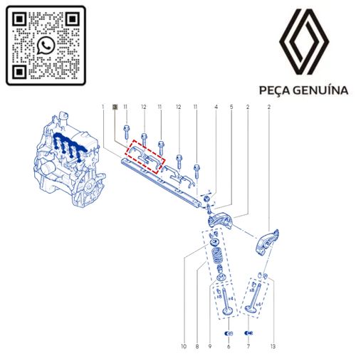 RN 738438 7700738438 SUPORTE GAIOLA EIXO BALANCIM MOT 1.6 8V K7M 4